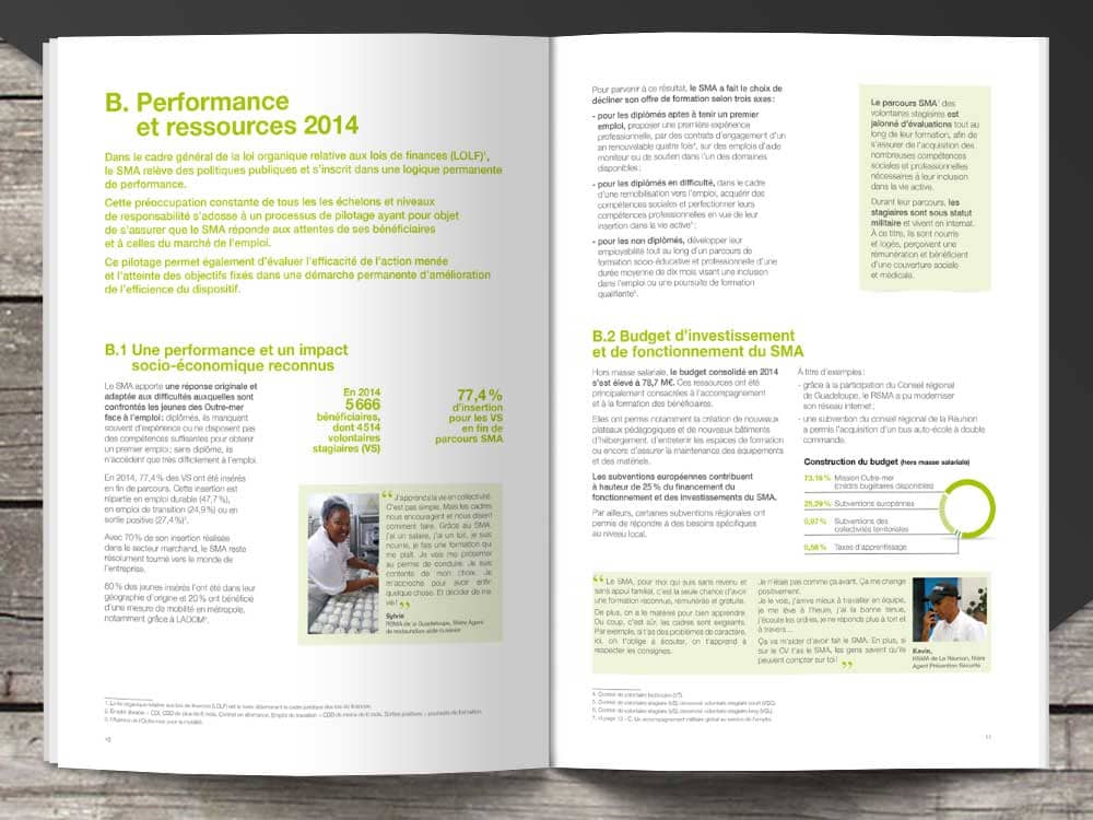 Rapport annuel pour le SMA, Performance
